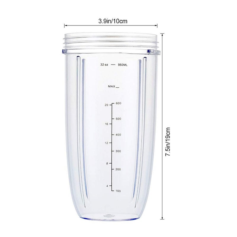 VGEFC Blender Replacement Cups for Nutribullet Blender, 32OZ Measuring Scale Cups with 2 Flip Top To Go Lids and 2 Rubber Gaskets, Compatible with Nutri Bullet 600W/900W Blenders (6 PCS) - Image 4